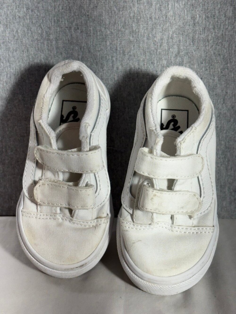 Vans White Sneakers with Velcro Toddler Size 6